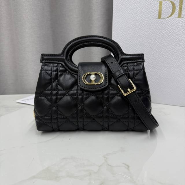 Top-grade original. This Dior Jolie Top Handle Mini Chain Bag, a new addition to