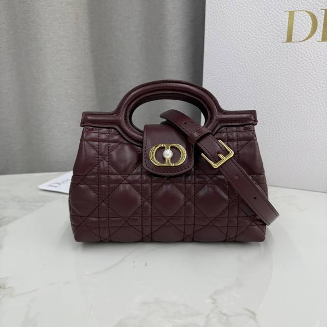 Top-grade original. This Dior Jolie Top Handle Mini Chain Bag, a new addition to