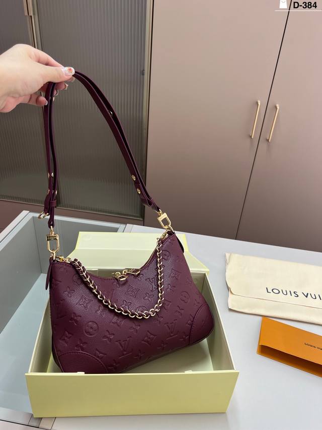 Chip version Lv wine red horn bag shoulder crossbody vintage bag Lv wine red li