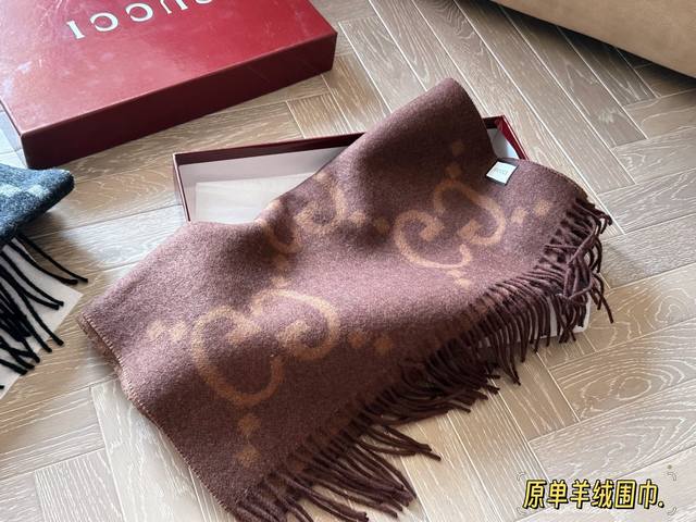 Cashmere with box Original cashmere scarf Size: 45* Cm Gg Ace cashmere scarf An