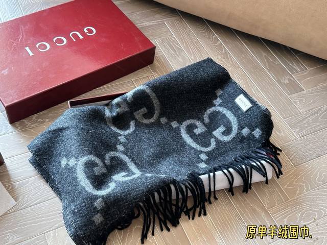 Cashmere with box Original cashmere scarf Size: 45* Cm Gg Ace cashmere scarf An