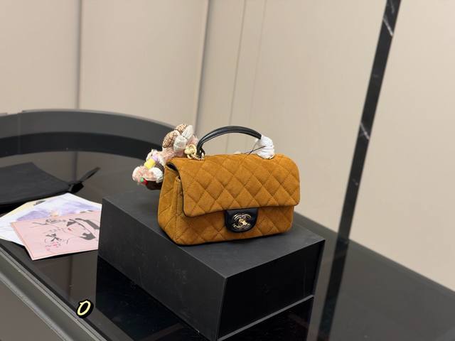 with folding box Chanel color-block suede handbag chain bag The most popular Ch