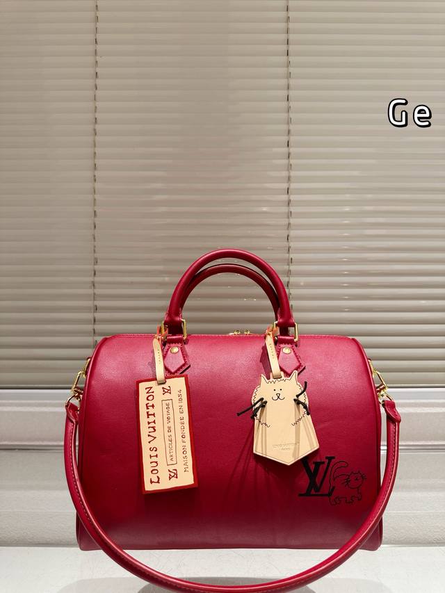 Cowhide leather version Lv Louis Vuitton | Speedy 30cm pillow bag . The interi