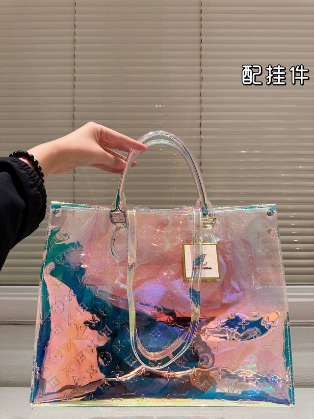 Lv's new laser bag is so dazzling Jungle bag with pendant Super large capacity D