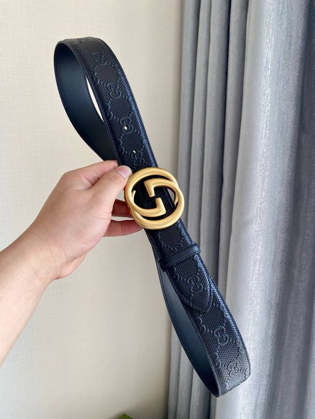 Gucci original single authentic product, counter printed steel buckle, 3.8cm new