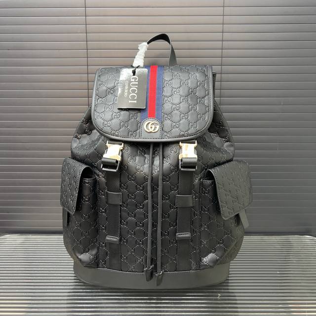 Gucci Gucci embossed Double G backpack, unisex, photo taken with original materi