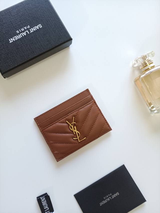 Saint Laurent new arrival genuine leather card holder, with sheepskin microfibe