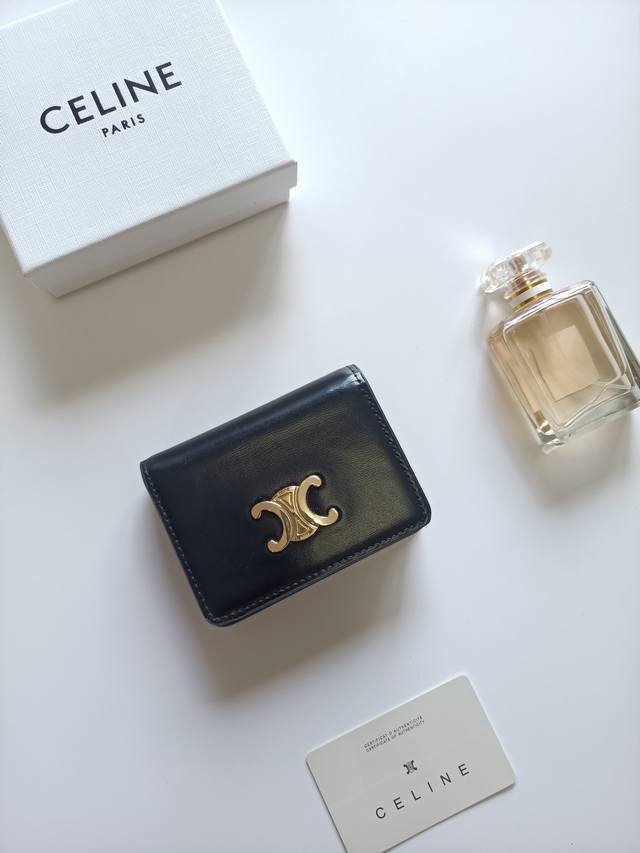 Celine classic card holder, Triomphe business card holder, large cowhide surface