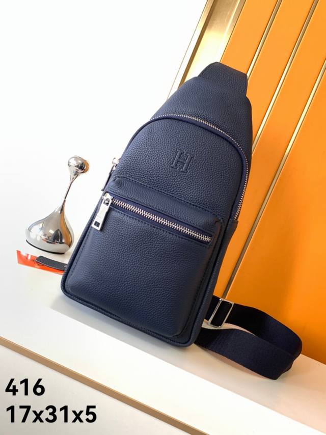 Model: 416 Blue Specialty Top-Grade Cowhide #Top-grade original new chest bag,