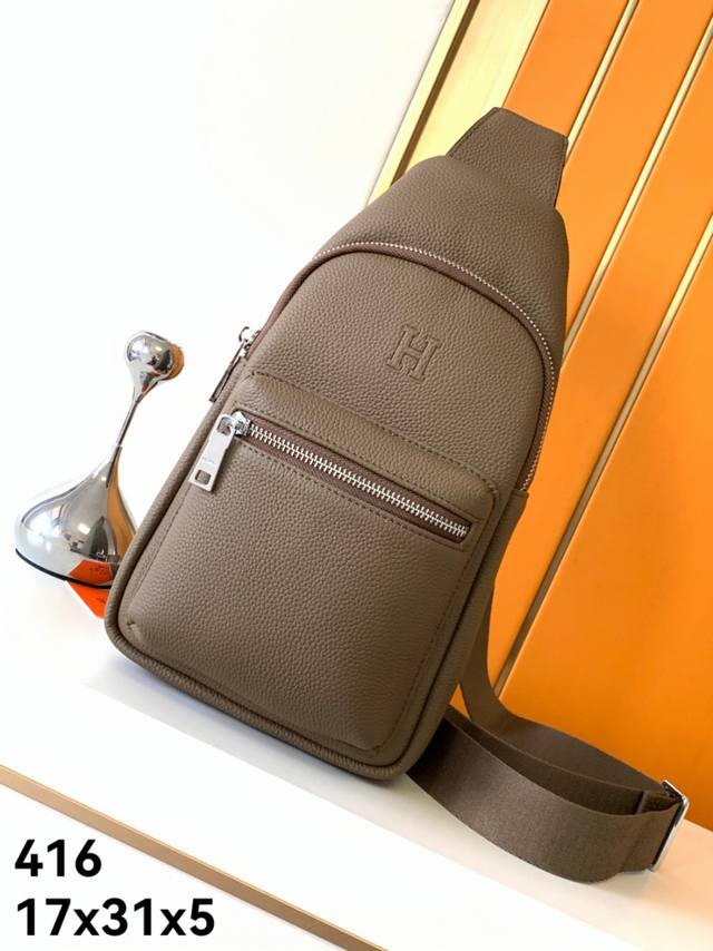 Model: 416 Khaki Specialty Top-Grade Cowhide #Top-grade original new chest bag,