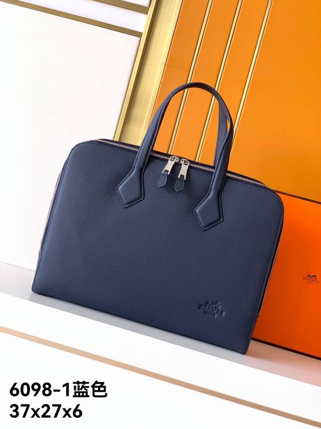 New briefcase model: 6098-1# Blue Elephant.Grey. Made from premium, genuine Emm