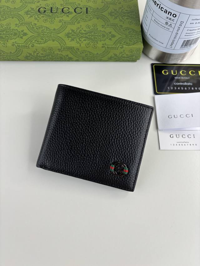 Guccl's new Gg Emblem collection features ultra-soft, pebbled black leather wit