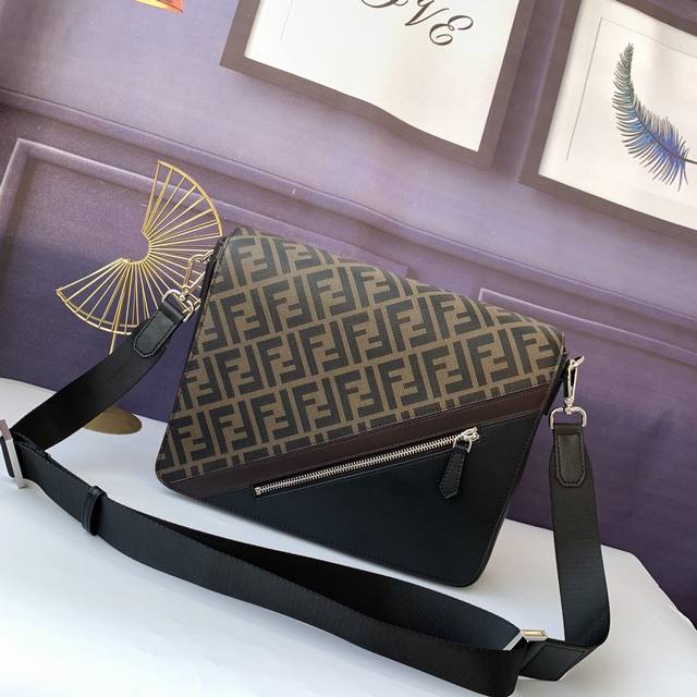 Style No. F7Va521 Coffee, spacious messenger bag with flap and magnetic snap, z