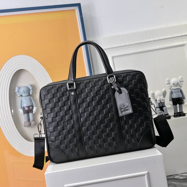 Lv Louis Vuitton briefcase men's bag laptop bag handbag uses exquisite inlay wor
