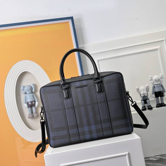 Burberry's latest briefcase, crafted from checkered and Italian-tanned leather,