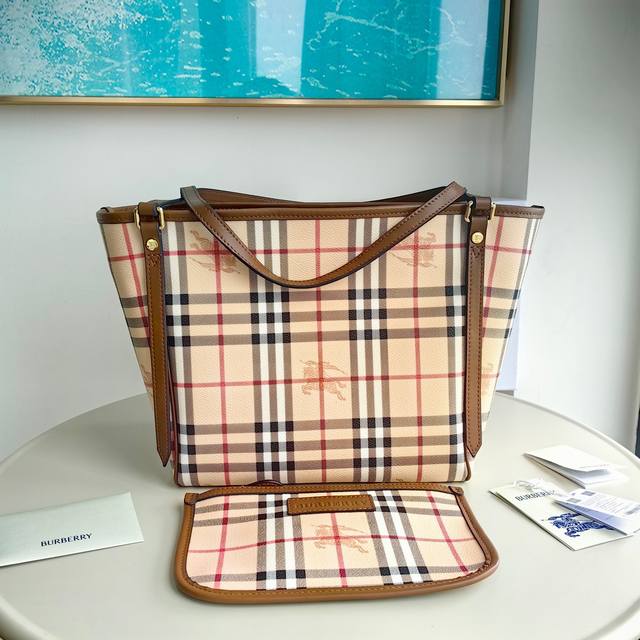 Top-grade genuine leather Burberry's most classic mother-of-pearl shopping bag