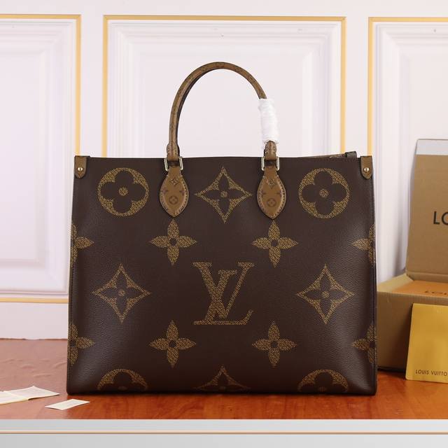 The Onthego handbag, featuring upgraded matching hardware, stands out against t