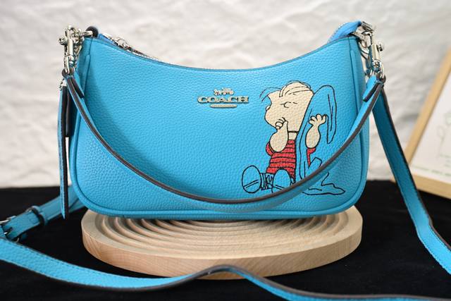 Coach x peanuts Teri25 cartoon pattern printed leather crossbody shoulder bag me