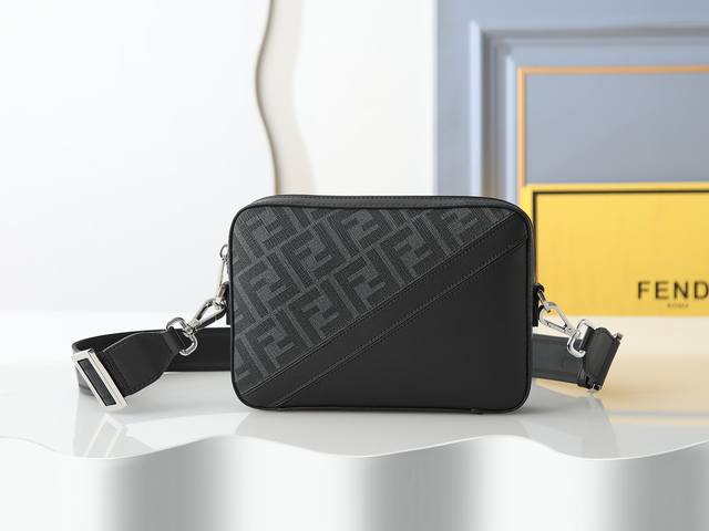 Style number F7M0286 Black with black, compact shoulder bag, zipper closure, ad