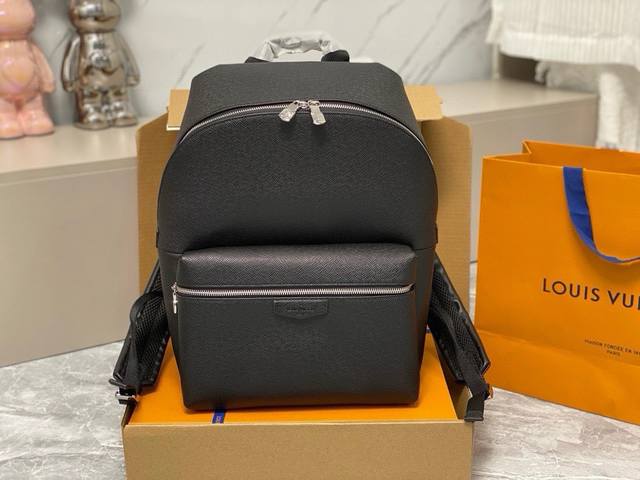 Top-grade original single-piece black Apollo leather backpack, M33450. Inspired