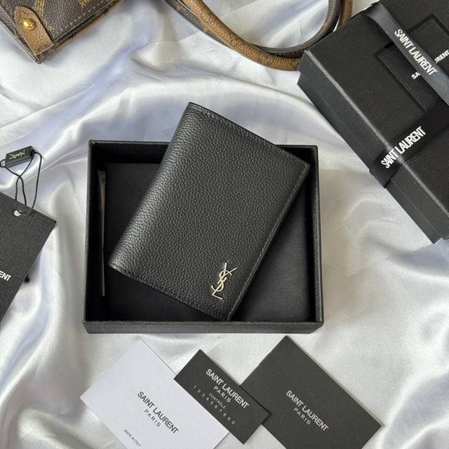YSL 2025 Fall/Winter New Arrival: Single-fold Wallet, adorned with small pebbled
