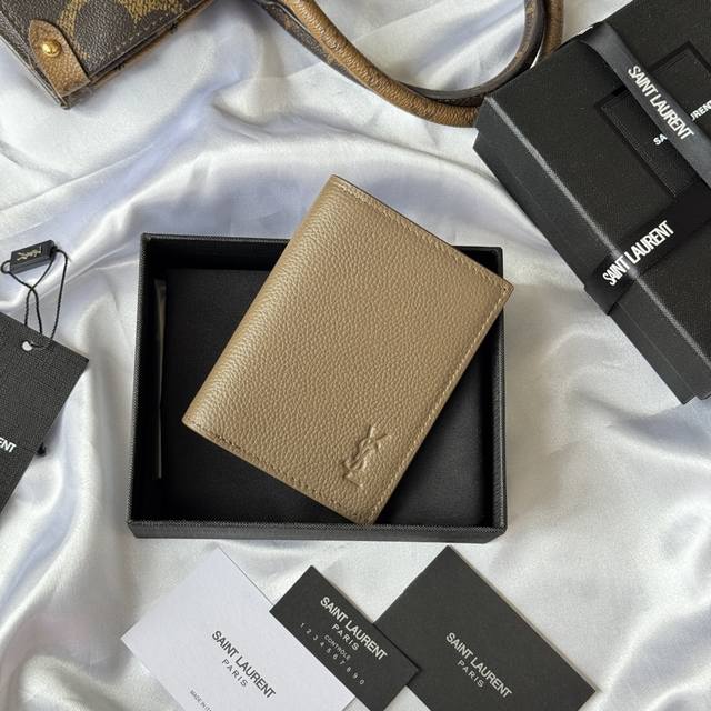 YSL 2025 Fall/Winter New Arrival: Single-fold Wallet, adorned with small pebbled