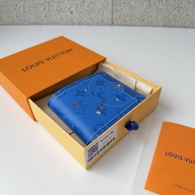 Authentic Top-Tier Original M26801 Blue "Portefeuille Slender" using Monogram ca