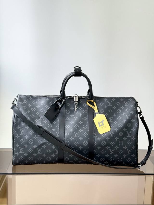 Premium Original Keepall Bandouliere 55 Travel Bag (Ddd) Model: M40605 Black Flo