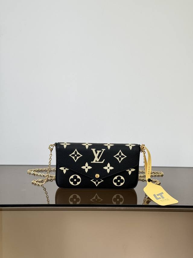 Premium Original Pochette Felicie Chain Bag (Model: M82479, Black, 163cm Dynamic