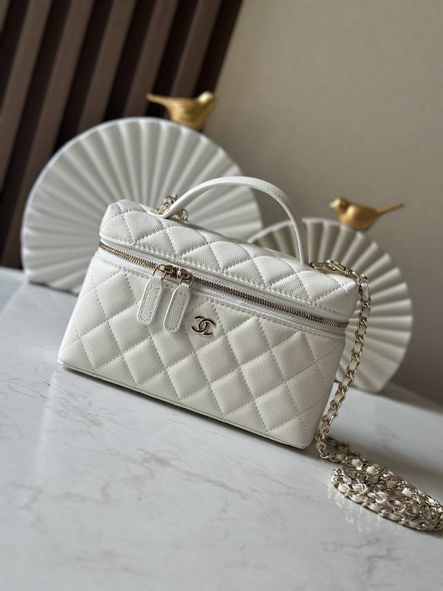 New Chip Version In Stock 25C Lp Box Bag Light gold buckle, lychee leather, spac