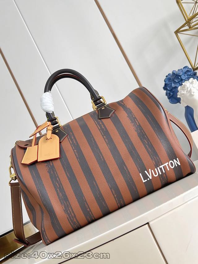 Factory Price P Top-Tier Original Brown Stripe 40cm This Speedy P400 Bandouli