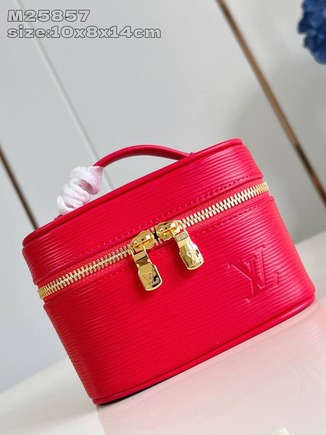 Factory Price P Top-Tier Original M25857 Bright Red Nice Nano Cosmetic Bag. This