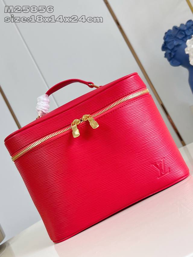 Factory Price P Top-Tier Original M25856 Bright Red Nice Bb Cosmetic Bag. Inspir