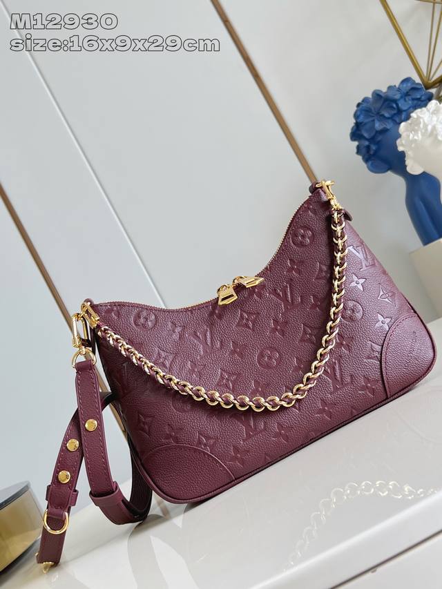 Factory Price P Top-Tier Original M12930 Purple-Red Embossed Boulogne Handbag Re