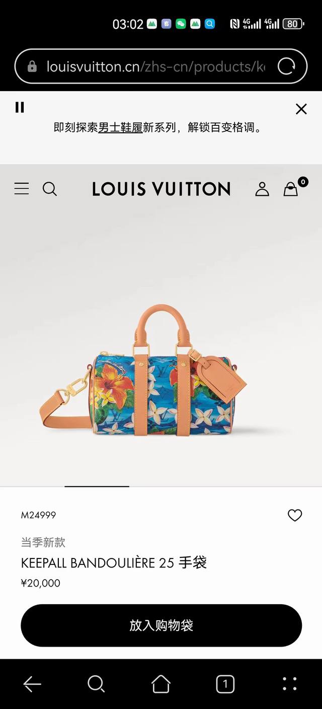 163C01 Chip M24999 Top-tier original Keepall Bandouli