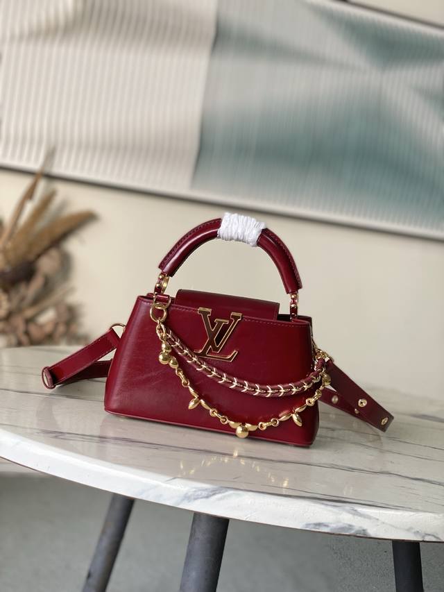 Factory Price P Premium Original Leather M25473 Burgundy Oil-Waxed Leather Mini