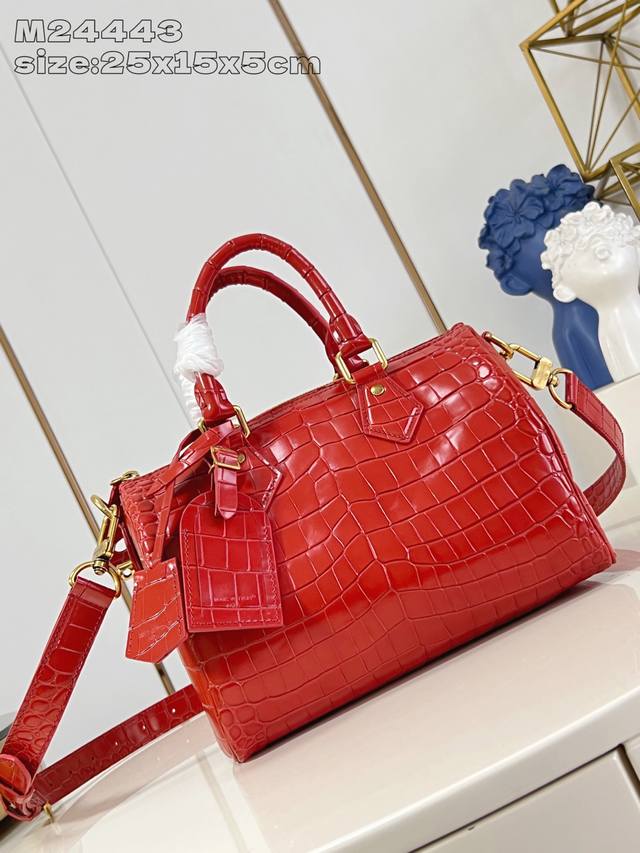 Factory Price P Top-Tier Original M24443 Red Crocodile Pattern Speedy P400 Bando