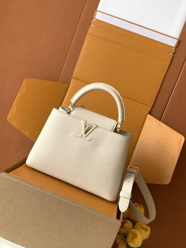 Factory Price P Premium Mb New Version Chip Original Leather Capucines Mini Whit