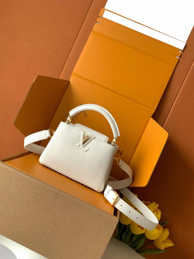 Factory Price P Premium Mb New Version Chip Original Leather Capucines Mini Pear