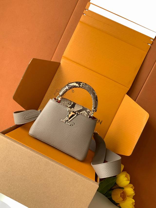 Factory Price P All-steel hardware, imported cowhide N82067, grey-pink with Pari