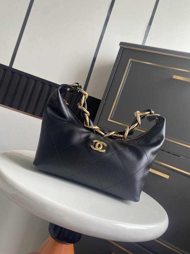 In Stock ~ Black Underarm Bag with Big Gold Chain ~ Purchased from Official Stor