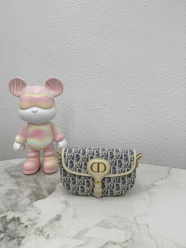 Top-tier original 6714 denim blue fabric This Dior Bobby East-West handbag is a