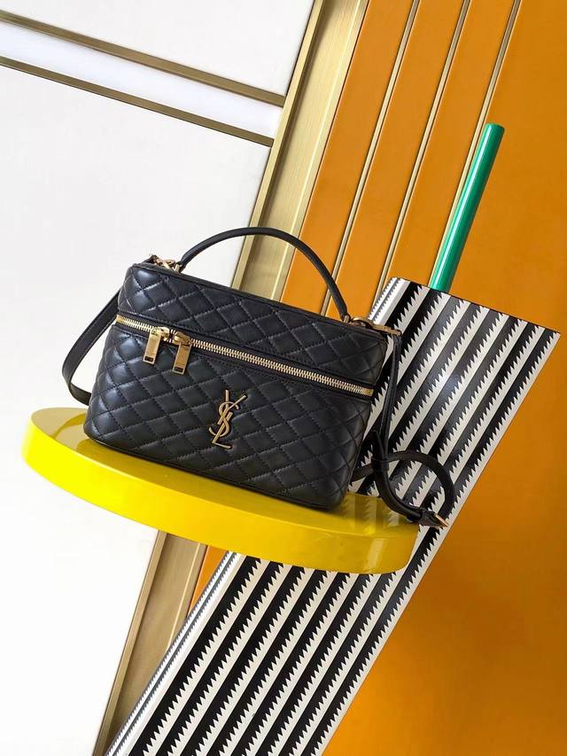 Authentic original leather premium black sheepskin clutch/makeup bag, the latest