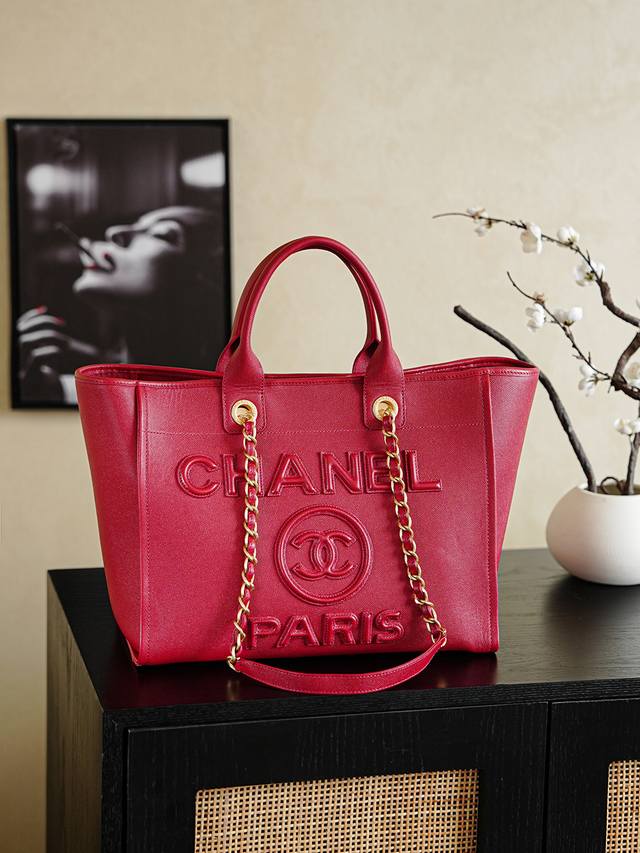 Top-quality original single bright red ball pattern 25K shopping bag/beach bag.