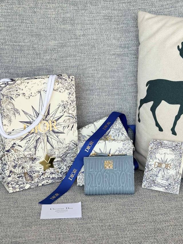 Authentic Quilted Miss Dior Freesia Lambskin Wallet Item Number: S 2Ubtk_M05N, S