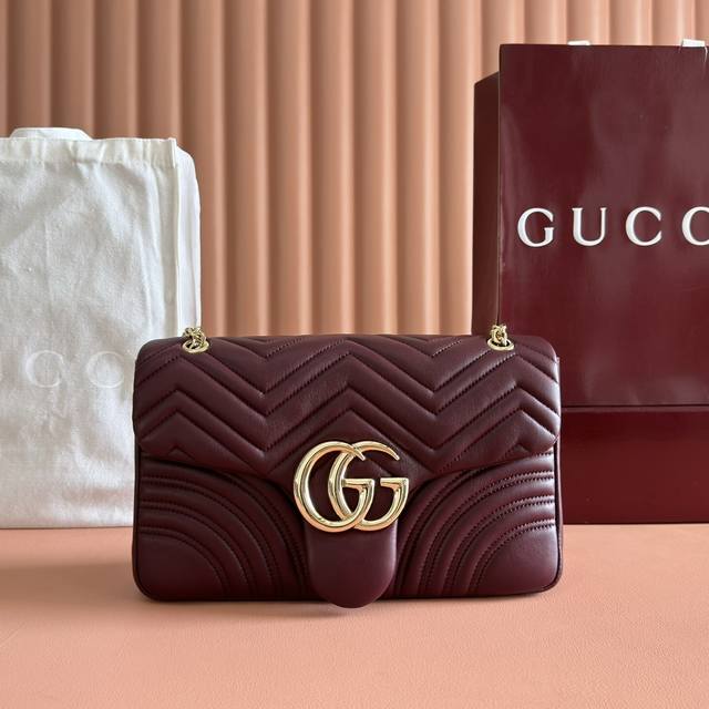 Features the brand's iconic Gg Marmont series, crafted with meticulous attention