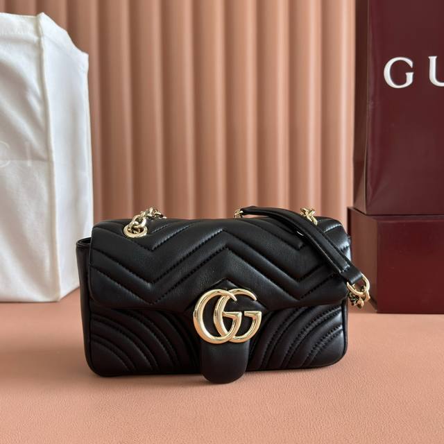 Features full boutique packaging. The iconic GG Marmont series incorporates doub