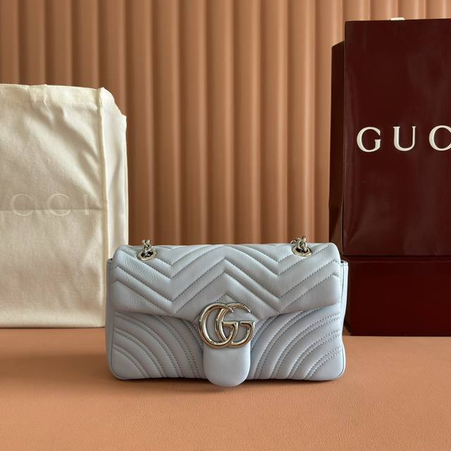 Features full boutique packaging. The iconic GG Marmont series incorporates doub