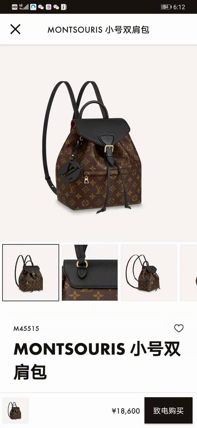 Dynamic Chip M45515 Black M45501 Monogram Montsouris Small Backpack is crafted f