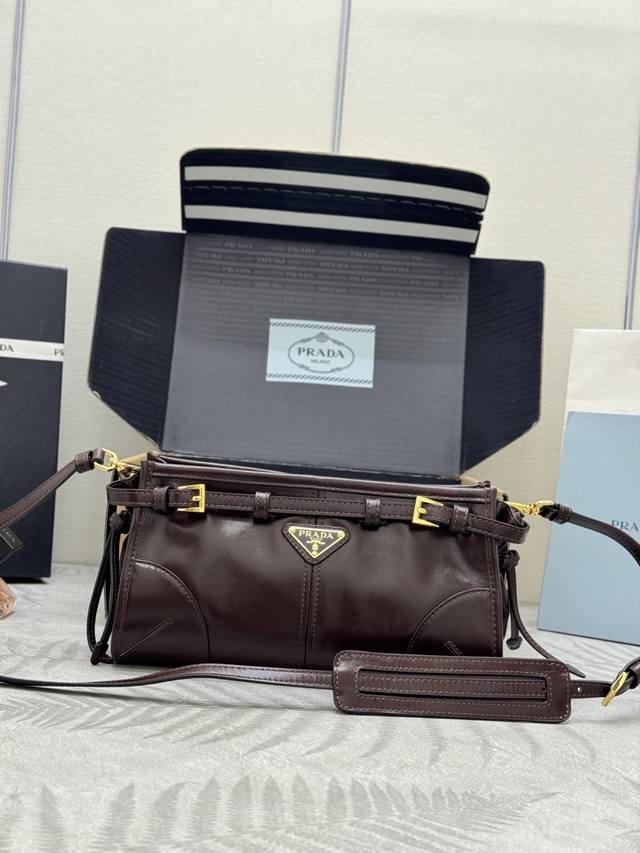 New Lux Soft Oil-Waxed Leather 1Bh215 Crossbody Bag, Dark Brown (Ddd) This cross